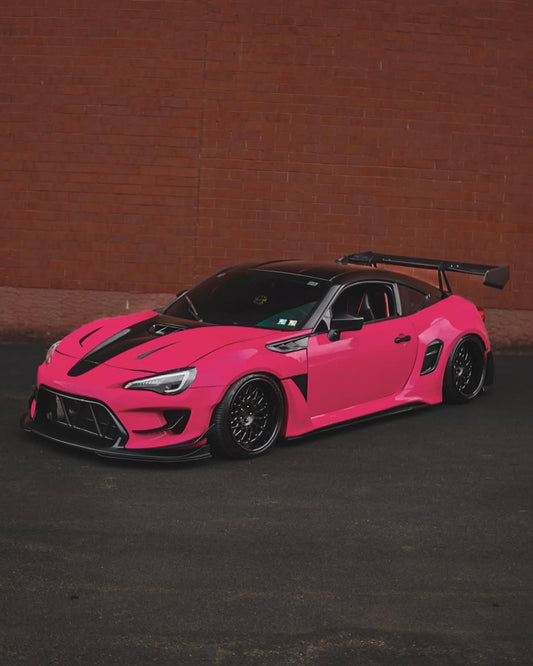 Toyota GT86 86 TRD GT SE Base ZN6 2017 2018 2019 2020 & Scion FR-S FRS ZN6 2013 2014 2015 2016 & BRZ TS Limited Premium ZN6 2013 2014 2015 2016 2017 2018 2019 2020 (compatible with ROBOT widebody kit) with Aftermarket Parts - Front Fenders Replacement & Rear Quarter Fender Flares & Side Skirts Carbon Fiber / FRP from Robot Craftsman