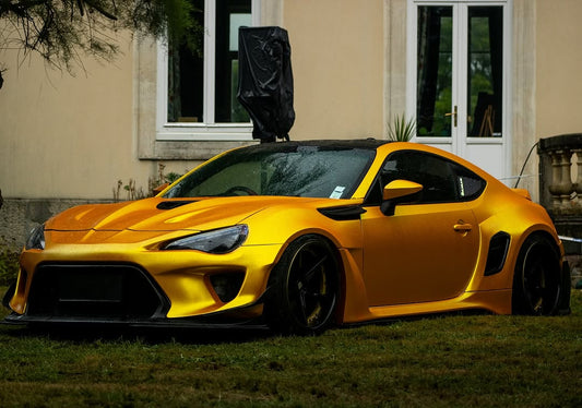 Toyota GT86 86 TRD GT SE Base ZN6 2017 2018 2019 2020 & Scion FR-S FRS ZN6 2013 2014 2015 2016 & BRZ TS Limited Premium ZN6 2013 2014 2015 2016 2017 2018 2019 2020 (compatible with ROBOT widebody kit) with Aftermarket Parts - Front Fenders Replacement & Rear Quarter Fender Flares & Side Skirts Carbon Fiber / FRP from Robot Craftsman