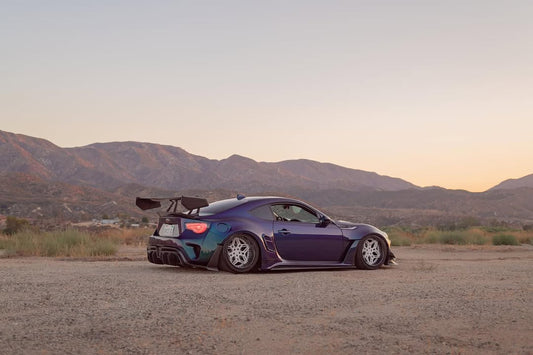 Toyota GT86 86 TRD GT SE Base ZN6 2017 2018 2019 2020 & Scion FR-S FRS ZN6 2013 2014 2015 2016 & BRZ TS Limited Premium ZN6 2013 2014 2015 2016 2017 2018 2019 2020 (compatible with ROBOT widebody kit) with Aftermarket Parts - Front Fenders Replacement & Rear Quarter Fender Flares & Side Skirts Carbon Fiber / FRP from Robot Craftsman