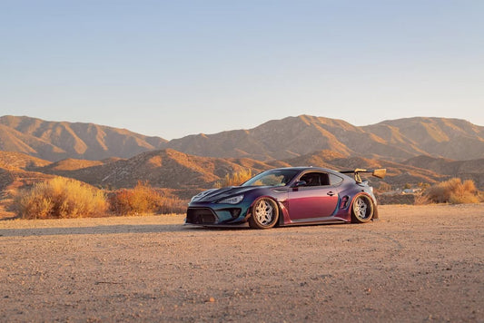 Toyota GT86 86 TRD GT SE Base ZN6 2017 2018 2019 2020 & Scion FR-S FRS ZN6 2013 2014 2015 2016 & BRZ TS Limited Premium ZN6 2013 2014 2015 2016 2017 2018 2019 2020 (compatible with ROBOT widebody kit) with Aftermarket Parts - Front Fenders Replacement & Rear Quarter Fender Flares & Side Skirts Carbon Fiber / FRP from Robot Craftsman