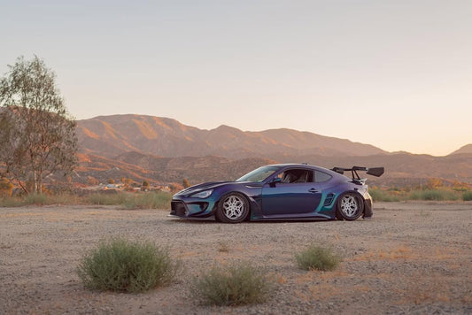 Toyota GT86 86 TRD GT SE Base ZN6 2017 2018 2019 2020 & Scion FR-S FRS ZN6 2013 2014 2015 2016 & BRZ TS Limited Premium ZN6 2013 2014 2015 2016 2017 2018 2019 2020 (compatible with ROBOT widebody kit) with Aftermarket Parts - Front Fenders Replacement & Rear Quarter Fender Flares & Side Skirts Carbon Fiber / FRP from Robot Craftsman