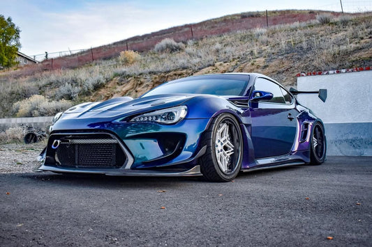 Toyota GT86 86 TRD GT SE Base ZN6 2017 2018 2019 2020 & Scion FR-S FRS ZN6 2013 2014 2015 2016 & BRZ TS Limited Premium ZN6 2013 2014 2015 2016 2017 2018 2019 2020 (compatible with ROBOT widebody kit) with Aftermarket Parts - Front Corner Canards (Pair) & Front Inner Vents Canards (Pair) Carbon Fiber / FRP from Robot Craftsman