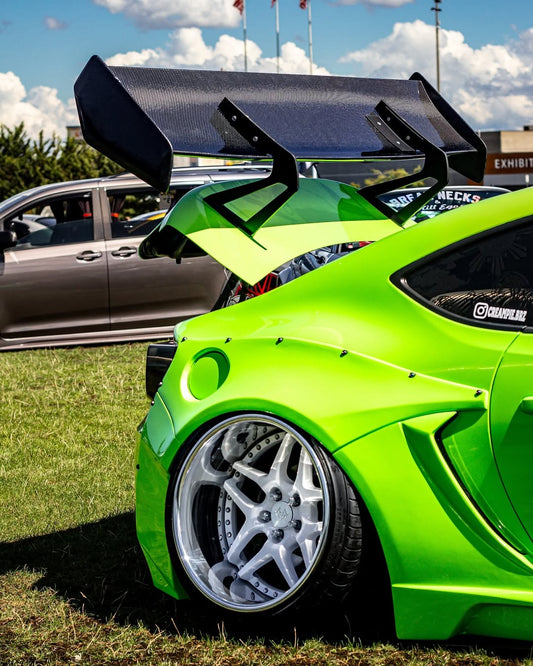 Toyota GT86 86 TRD GT SE Base ZN6 2017 2018 2019 2020 & Scion FR-S FRS ZN6 2013 2014 2015 2016 & BRZ TS Limited Premium ZN6 2013 2014 2015 2016 2017 2018 2019 2020 with Aftermarket Parts - Swan Neck Hammer GT Wing Carbon Fiber / FRP from Robot Craftsman