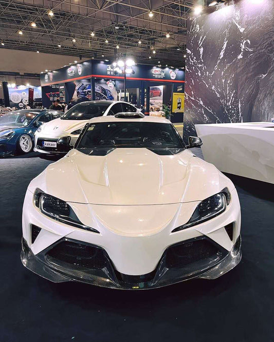 Toyota Supra MK5 A90 A91 3.0 2.0 2020 2021 2022 2023 2024 with Aftermarket Parts - Hyperion Widebody Front Bumper & Lip Carbon Fiber / FRP from Robot Craftsman