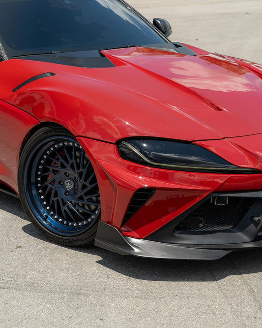Toyota Supra MK5 A90 A91 3.0 2.0 2020 2021 2022 2023 2024 with Aftermarket Parts - "Hyperion" Narrow Body Hood Bonnet Carbon Fiber / FRP from Robot Craftsman