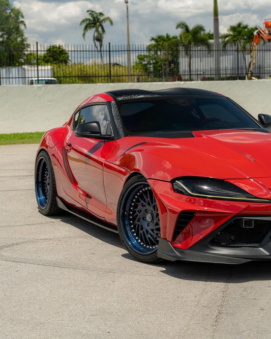 Toyota Supra MK5 A90 A91 3.0 2.0 2020 2021 2022 2023 2024 with Aftermarket Parts - "Hyperion" Narrow Body Hood Bonnet Carbon Fiber / FRP from Robot Craftsman