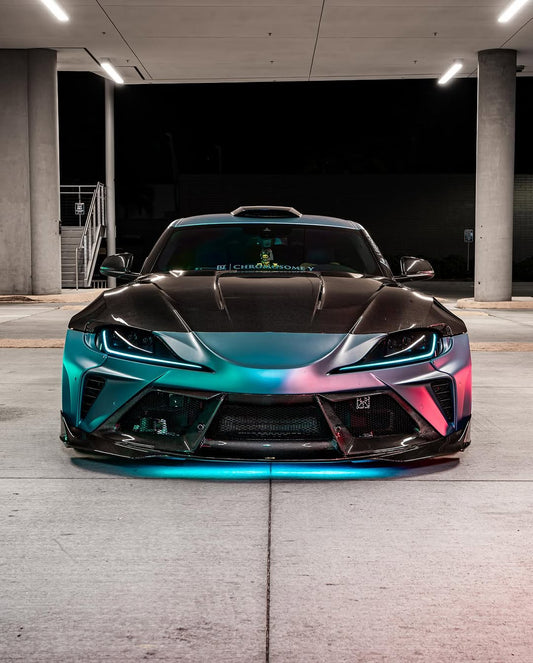 Toyota Supra MK5 A90 A91 3.0 2.0 2020 2021 2022 2023 2024 with Aftermarket Parts - Hyperion Widebody Hood Bonnet Carbon Fiber / FRP from Robot Craftsman