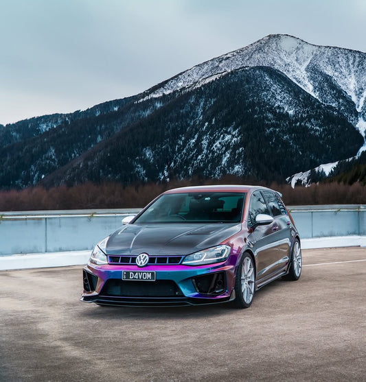 Volkswagen Golf R GTI Base MK7 MK7.5 2015 2016 2017 2018 2019 2020 2021 with Aftermarket Parts - Side Skirts & Side Skirts Extensions Carbon Fiber / FRP from Robot Craftsman