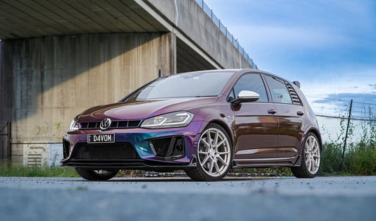 Volkswagen Golf R GTI Base MK7 MK7.5 2015 2016 2017 2018 2019 2020 2021 with Aftermarket Parts - Side Skirts & Side Skirts Extensions Carbon Fiber / FRP from Robot Craftsman