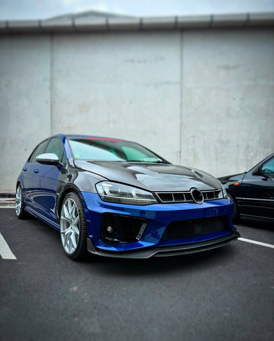 Volkswagen Golf R GTI Base MK7 MK7.5 2015 2016 2017 2018 2019 2020 2021 with Aftermarket Parts - Hood Bonnet Carbon Fiber / FRP from Robot Craftsman