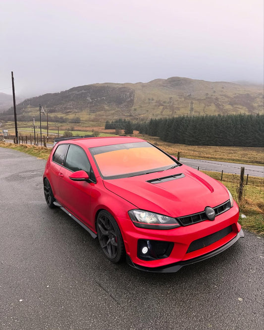 Volkswagen Golf R GTI Base MK7 MK7.5 2015 2016 2017 2018 2019 2020 2021 with Aftermarket Parts - Hood Bonnet Carbon Fiber / FRP from Robot Craftsman