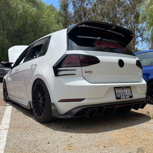 Volkswagen Golf R GTI Base MK7 MK7.5 2015 2016 2017 2018 2019 2020 2021 with Aftermarket Parts - Side Skirts & Side Skirts Extensions Carbon Fiber / FRP from Robot Craftsman