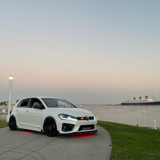 Volkswagen Golf R GTI Base MK7 MK7.5 2015 2016 2017 2018 2019 2020 2021 with Aftermarket Parts - Side Skirts & Side Skirts Extensions Carbon Fiber / FRP from Robot Craftsman