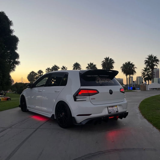 Volkswagen Golf R GTI Base MK7 MK7.5 2015 2016 2017 2018 2019 2020 2021 with Aftermarket Parts - Side Skirts & Side Skirts Extensions Carbon Fiber / FRP from Robot Craftsman
