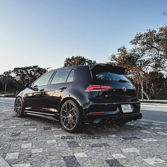 Volkswagen Golf R GTI Base MK7 MK7.5 2015 2016 2017 2018 2019 2020 2021 with Aftermarket Parts - Side Skirts & Side Skirts Extensions Carbon Fiber / FRP from Robot Craftsman