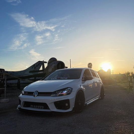 Volkswagen Golf R GTI Base MK7 MK7.5 2015 2016 2017 2018 2019 2020 2021 with Aftermarket Parts - Side Skirts & Side Skirts Extensions Carbon Fiber / FRP from Robot Craftsman