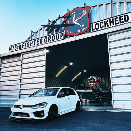 Volkswagen Golf R GTI Base MK7 MK7.5 2015 2016 2017 2018 2019 2020 2021 with Aftermarket Parts - Side Skirts & Side Skirts Extensions Carbon Fiber / FRP from Robot Craftsman