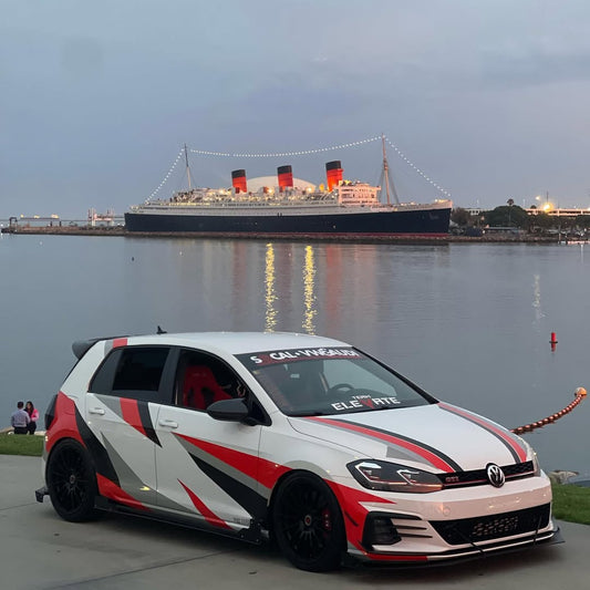 Volkswagen Golf R GTI Base MK7 MK7.5 2015 2016 2017 2018 2019 2020 2021 with Aftermarket Parts - Side Skirts & Side Skirts Extensions Carbon Fiber / FRP from Robot Craftsman