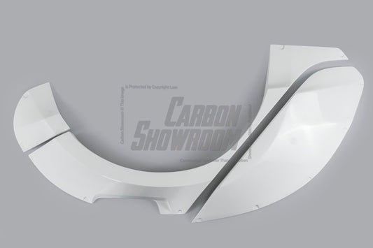 Honda Civic 10th Gen FC1 FC2 FC5 FC6 2016 2017 2018 2019 2020 2021 & Civic 10th Gen FK7 2017 2018 2019 2020 2021 (compatible with both OEM bumper and ROBOT CRAFTSMAN bumper, fits FK7 Hatchback although panel line is slightly different) with Aftermarket Parts - Widebody Wheel Arches Fender Flares Carbon Fiber / FRP from Robot Craftsman