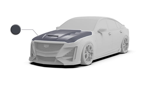 Cadillac CT5 CT5-V Blackwing Sport Premium Luxury Base 2020 2021 2022 2023 2024 with Aftermarket Parts - "PRISM" Hood Bonnet Carbon Fiber / FRP from Robot Craftsman