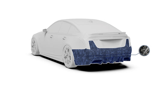 Cadillac CT5 CT5-V Blackwing Sport Premium Luxury Base 2020 2021 2022 2023 2024 with Aftermarket Parts - "PRISM" Rear Bumper & Diffuser Carbon Fiber / FRP from Robot Craftsman