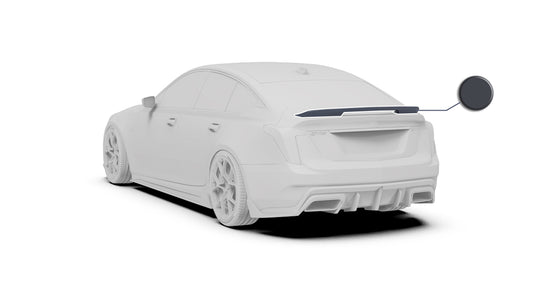 Cadillac CT5 CT5-V Blackwing Sport Premium Luxury Base 2020 2021 2022 2023 2024 with Aftermarket Parts - "PRISM" Rear Ducktail Spoiler Carbon Fiber / FRP from Robot Craftsman