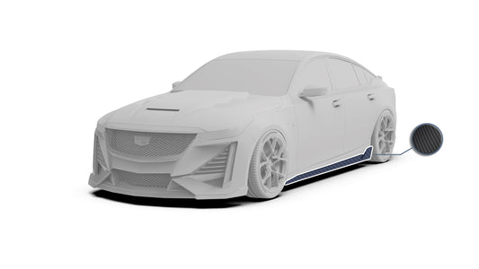 Cadillac CT5 CT5-V Sport Premium Luxury Base 2020 2021 2022 2023 2024 with Aftermarket Parts - PRISM Side Skirts Carbon Fiber / FRP from Robot Craftsman