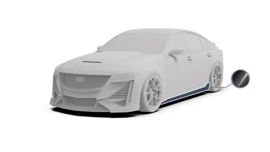 Cadillac CT5 CT5-V Sport Premium Luxury Base 2020 2021 2022 2023 2024 with Aftermarket Parts - PRISM Side Skirts Carbon Fiber / FRP from Robot Craftsman