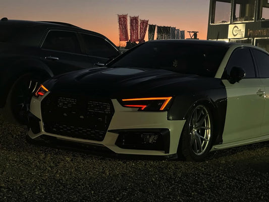 SD Carbon Fiber Tempered Glass Hood Bonnet For Audi A4 S4 2017-ON B9 B9.5 - Performance SpeedShop