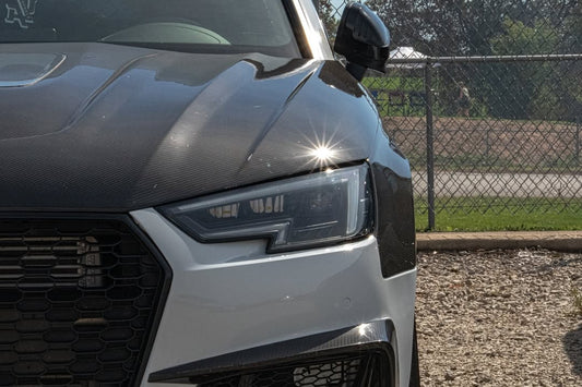 SD Carbon Fiber Tempered Glass Hood Bonnet For Audi A4 S4 2017-ON B9 B9.5 - Performance SpeedShop