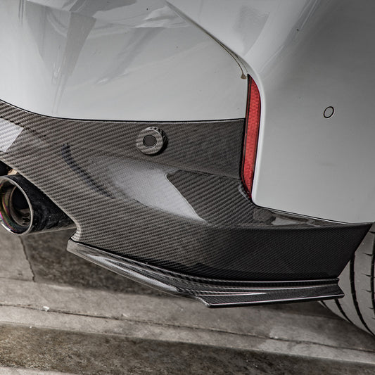 BMW 2 Series M240i G42 2022 2023 2024 with Aftermarket Parts - Rear Bumper Lower Canards Trim?Pre-preg Carbon Fiber from SOOQOO USA