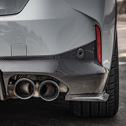 BMW 2 Series M240i G42 2022 2023 2024 with Aftermarket Parts - Rear Bumper Lower Canards Trim?Pre-preg Carbon Fiber from SOOQOO USA