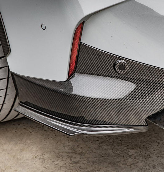 BMW 2 Series M240i G42 2022 2023 2024 with Aftermarket Parts - Rear Bumper Lower Canards Trim?Pre-preg Carbon Fiber from SOOQOO USA