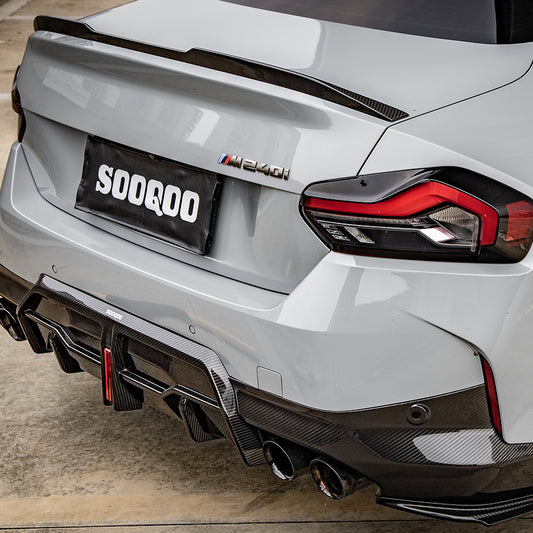 BMW 2 Series M240i 230i G42 2022 2023 2024 with Aftermarket Parts - Without Light Rear Diffuser?Pre-preg Carbon Fiber from SOOQOO USA