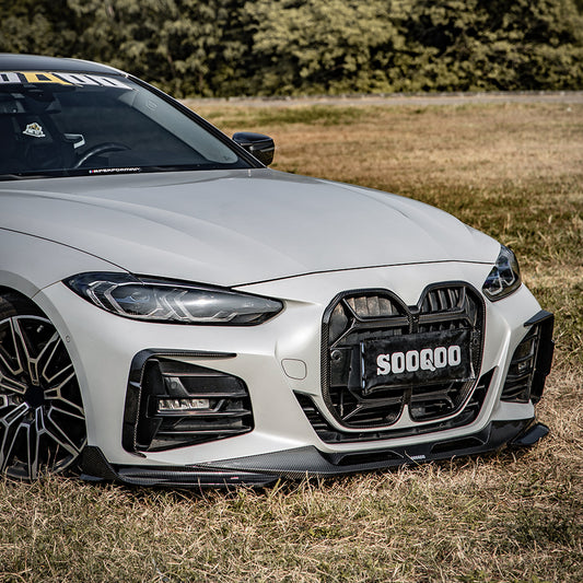 BMW 4 Series M440i 430i G22 G23 2020 2021 2022 2023 2024 with Aftermarket Parts - Front Canards?Pre-preg Carbon Fiber from SOOQOO USA