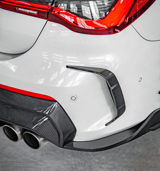 BMW 4 Series M440i 430i G22 G23 2020 2021 2022 2023 2024 with Aftermarket Parts - Rear Canards?Pre-preg Carbon Fiber from SOOQOO USA