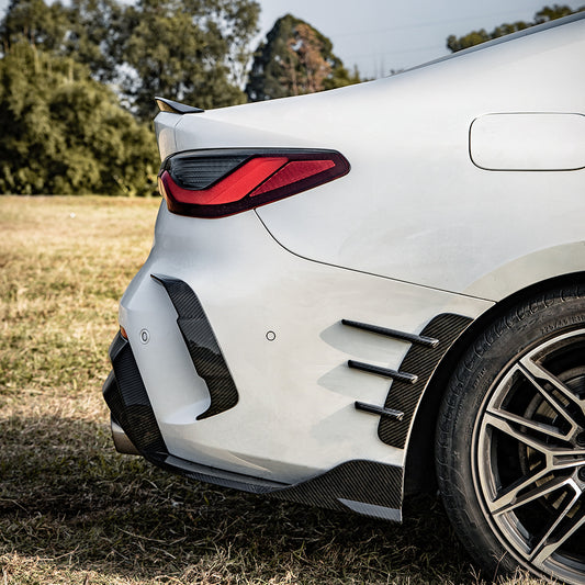 BMW 4 Series M440i 430i G22 G23 2020 2021 2022 2023 2024 with Aftermarket Parts - Rear Canards?Pre-preg Carbon Fiber from SOOQOO USA