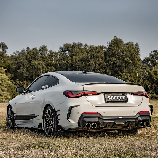 BMW 4 Series M440i 430i G22 G23 2020 2021 2022 2023 2024 with Aftermarket Parts - Rear Canards?Pre-preg Carbon Fiber from SOOQOO USA