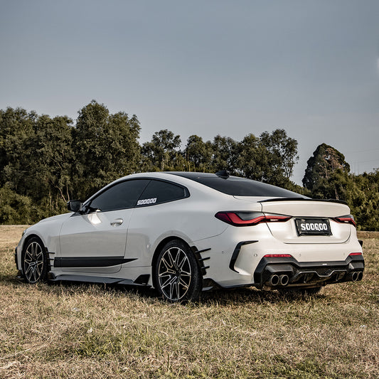 BMW 4 Series M440i 430i G22 G23 2020 2021 2022 2023 2024 with Aftermarket Parts - Rear Diffuser & Canards?Pre-preg Carbon Fiber from SOOQOO USA