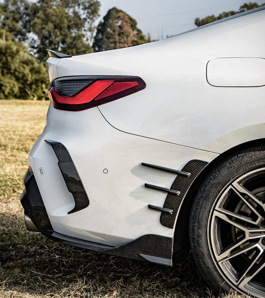 BMW 4 Series M440i 430i G22 G23 2020 2021 2022 2023 2024 with Aftermarket Parts - Rear Fenders Trim?Pre-preg Carbon Fiber from SOOQOO USA
