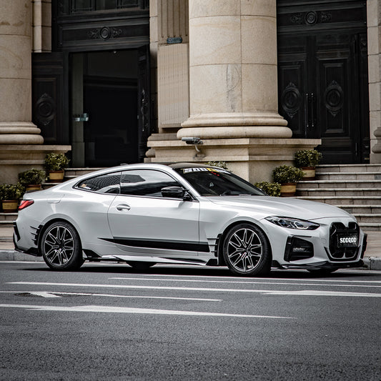 BMW 4 Series M440i 430i G22 G23 2020 2021 2022 2023 2024 with Aftermarket Parts - Side Skirts?Pre-preg Carbon Fiber from SOOQOO USA