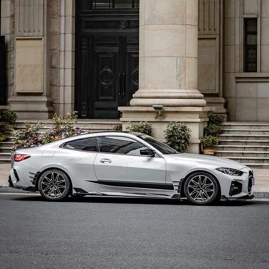 BMW 4 Series M440i 430i G22 G23 2020 2021 2022 2023 2024 with Aftermarket Parts - Side Skirts?Pre-preg Carbon Fiber from SOOQOO USA