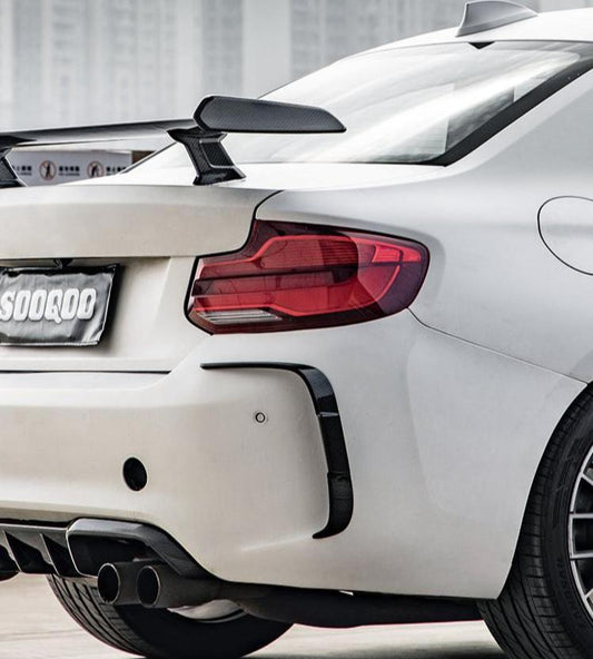 BMW M2C F87 2019 2020 2021 with Aftermarket Parts - Rear Bumper Valences?Pre-preg Carbon Fiber from SOOQOO USA