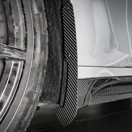 BMW M3 G80 G81 2021 2022 2023 2024 with Aftermarket Parts - Wheel Arch Guards Mud Flaps Trim?Pre-preg Carbon Fiber from SOOQOO USA