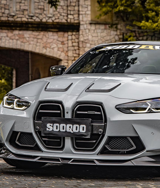 BMW M3 G80 G81 2021 2022 2023 2024 & M4 G82 G83 2021 2022 2023 2024 with Aftermarket Parts - Air Duct Replacement?Pre-preg Carbon Fiber from SOOQOO USA