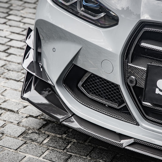 BMW M3 G80 G81 2021 2022 2023 2024 & M4 G82 G83 2021 2022 2023 2024 with Aftermarket Parts - Air Duct Replacement?Pre-preg Carbon Fiber from SOOQOO USA