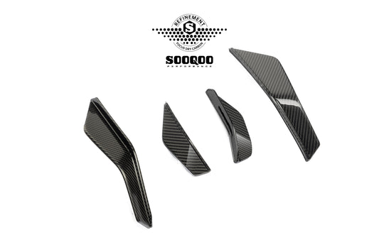 Audi RS3 8Y.5 Facelift 2025-ON with Aftermarket Parts - Front Canards Dry Pre-preg Carbon Fiber from SOOQOO USA