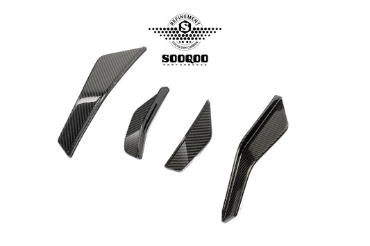Audi RS3 8Y.5 Facelift 2025-ON with Aftermarket Parts - Front Canards Dry Pre-preg Carbon Fiber from SOOQOO USA