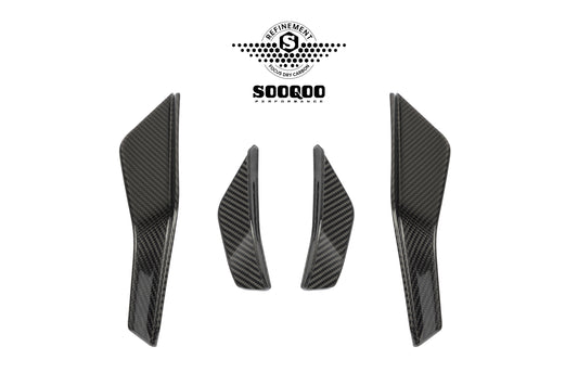 Audi RS3 8Y.5 Facelift 2025-ON with Aftermarket Parts - Front Canards Dry Pre-preg Carbon Fiber from SOOQOO USA