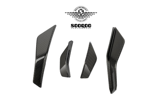 Audi RS3 8Y.5 Facelift 2025-ON with Aftermarket Parts - Front Canards Dry Pre-preg Carbon Fiber from SOOQOO USA